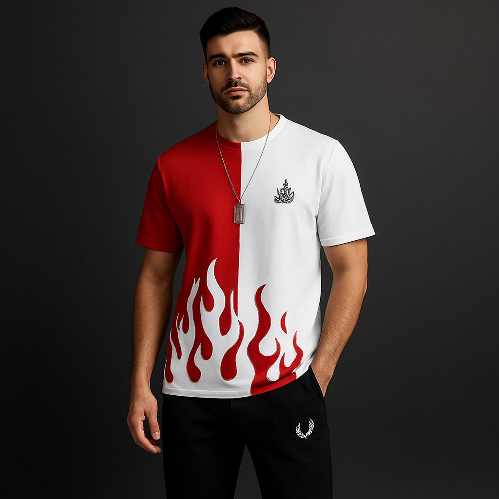 2PCS MEN'S POLYESTER PRINTED TRACK SUIT