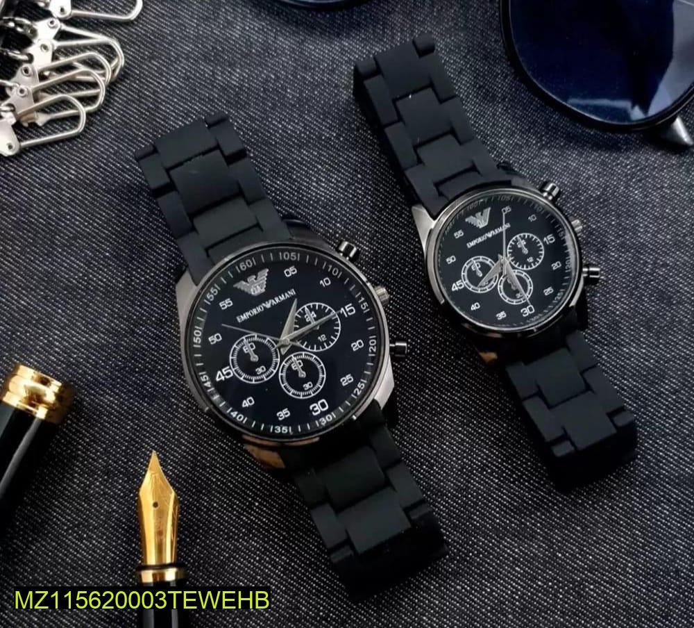 COUPLE'S CHRONOGRAPH WATCH-BLACK