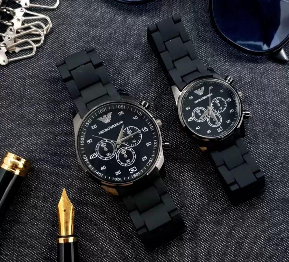COUPLE'S CHRONOGRAPH WATCH-BLACK