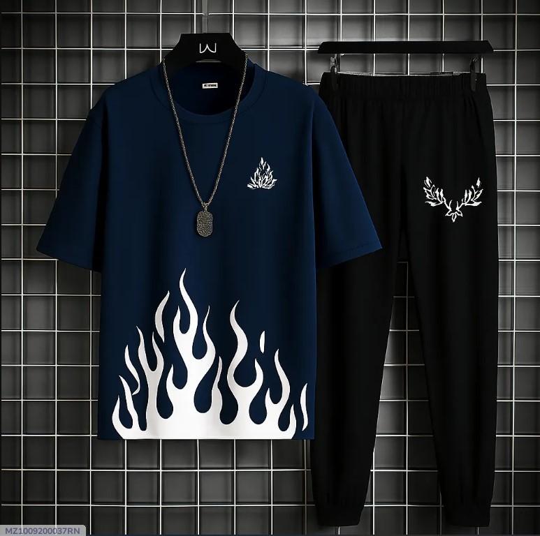 2 PCS MEN'S MICRO PLAIN TRACK SUIT