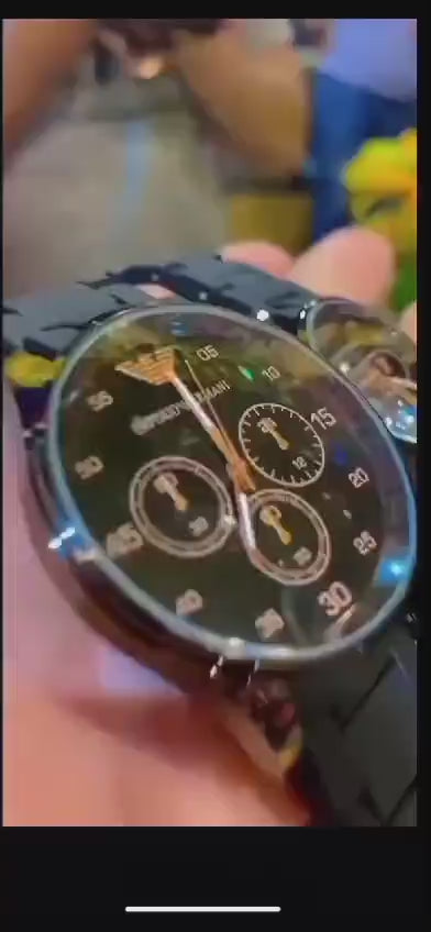 COUPLE'S CHRONOGRAPH WATCH-BLACK