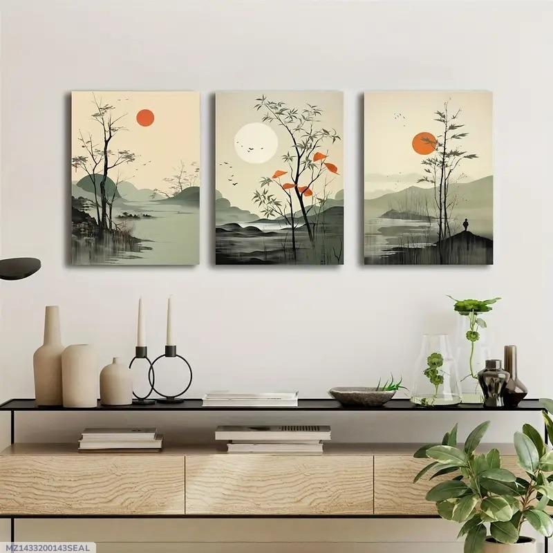 MULTICOLOR ABSTRACT ART WALL FRAME SET - 3 PCS